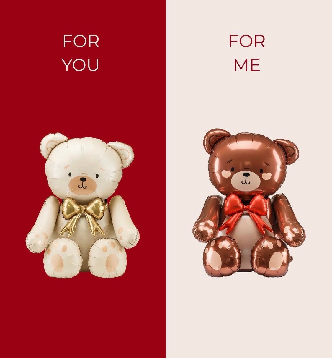 PartyDeco Standing Foil Balloon Teddy Bear with Red Bow Final Sale No Returns Perfect for Parties and Celebrations