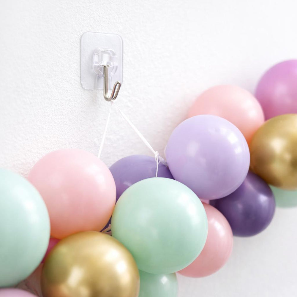 DecoChamp Deco-Adhesive Hooks D-H22 Holds Up to 22 lbs 12 Hooks Per Package Easy Peel-and-Stick Application Ideal for Balloon Garlands High-Demand Accessory (Final Sale/ No Returns)