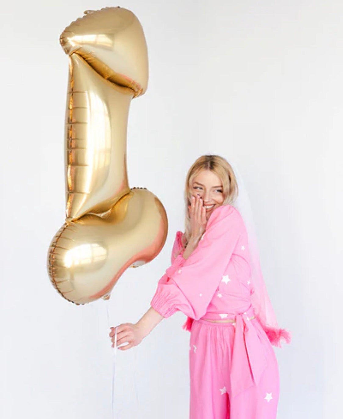 Penis Gold Foil Balloon 44 in. PartyDeco USA (Rated R)