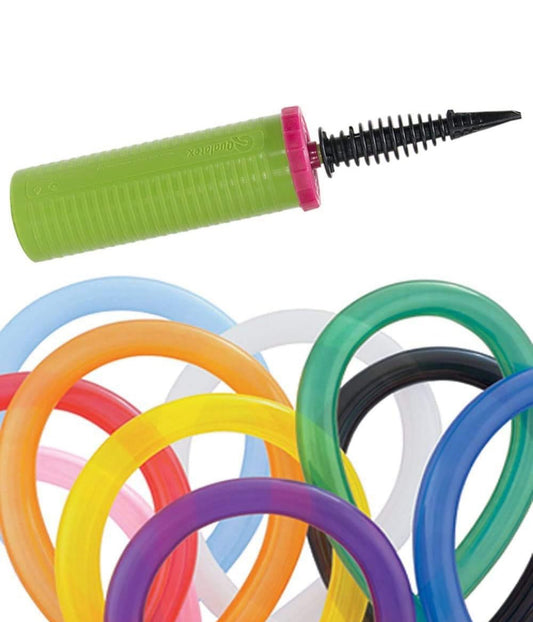 Qualatex Hand Held Air Inflator - Double Action Balloon Pump Lime Green