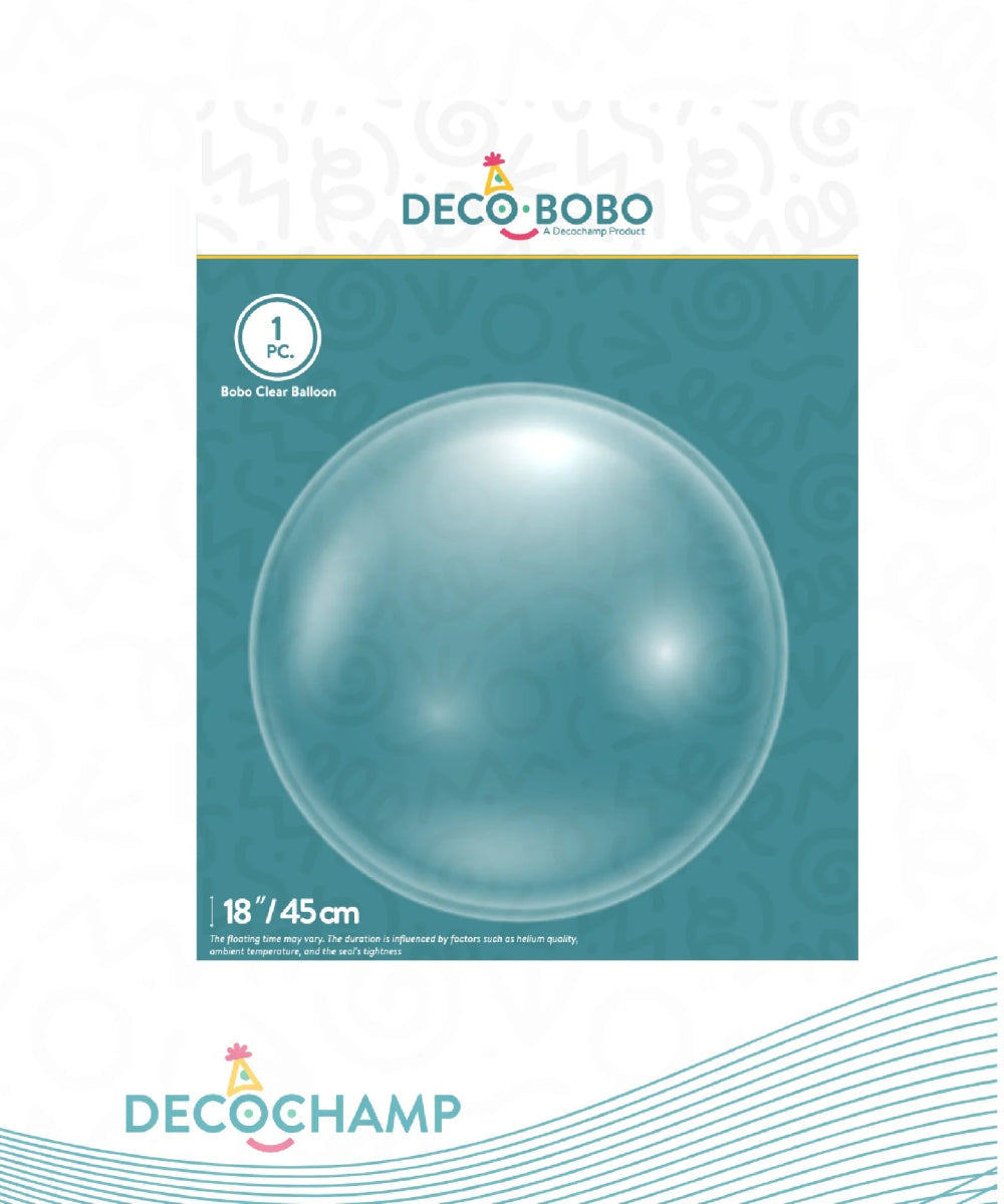 Decobobo DECOCHAMP 18" Clear Bubble Balloon Single Pack 45cm Transparent Party Decorations (No Returns)