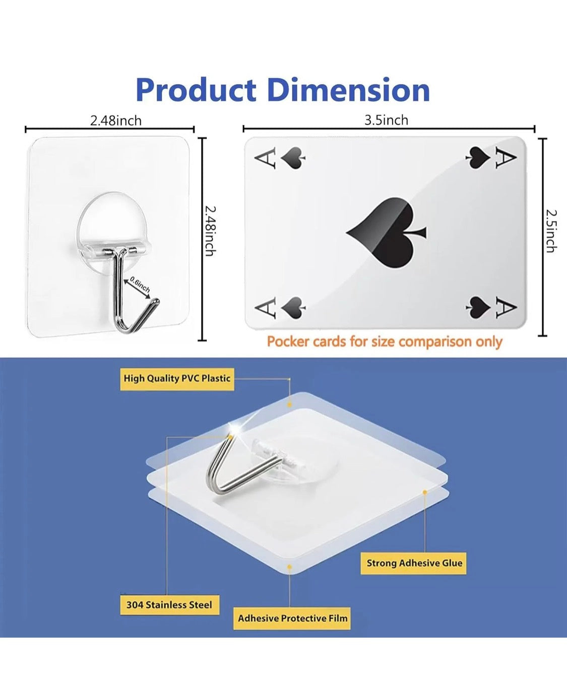 DecoChamp Deco-Adhesive Hooks D-H22 Holds Up to 22 lbs 12 Hooks Per Package Easy Peel-and-Stick Application Ideal for Balloon Garlands High-Demand Accessory (Final Sale/ No Returns)